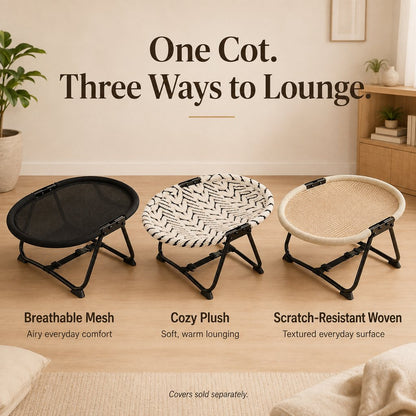 Foldable Elevated Pet Cot – Breathable Raised Bed