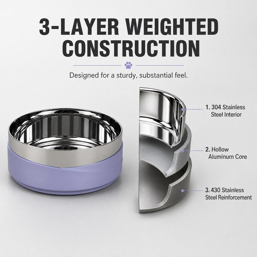Weighted Non-Slip Pet Bowl – No Sliding or Mess