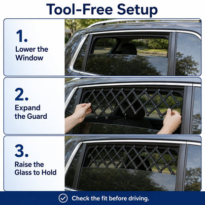 Dog Car Window Guard – Adjustable Safety Barrier