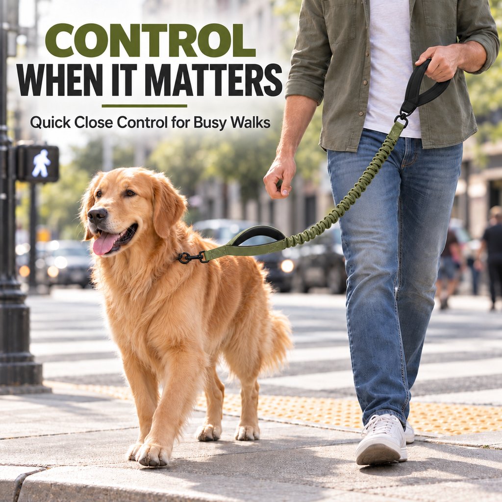 Dual Handle Bungee Dog Leash – Softer Pulls
