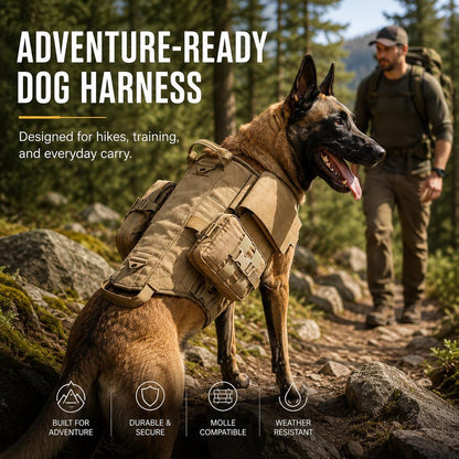 K9 Tactical Dog Backpack Harness – Hike & Train