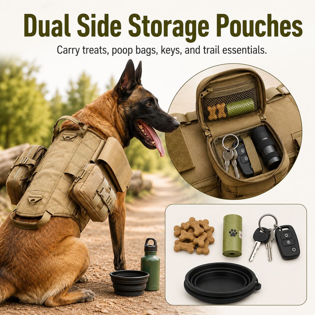 K9 Tactical Dog Backpack Harness – Hike & Train