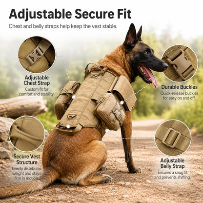 K9 Tactical Dog Backpack Harness – Hike & Train
