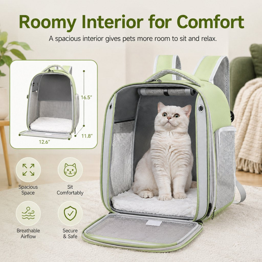 Transparent Cat Backpack Carrier – Roomy & Breathable