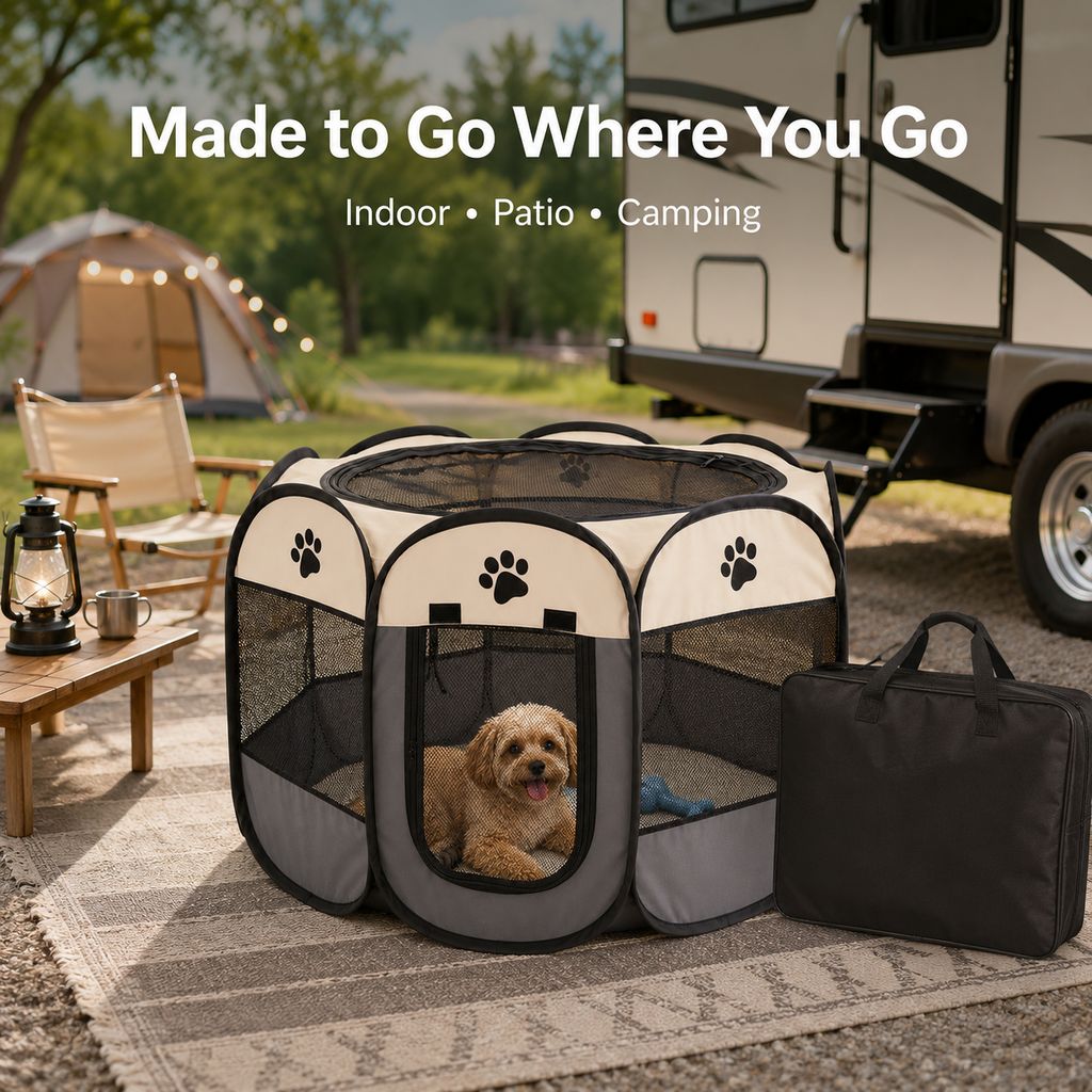 Foldable Pet Playpen – Breathable & Portable