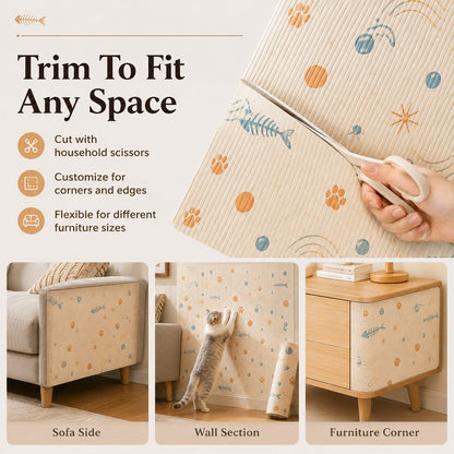 Cuttable Cat Scratch Mat – Wall & Furniture Protection
