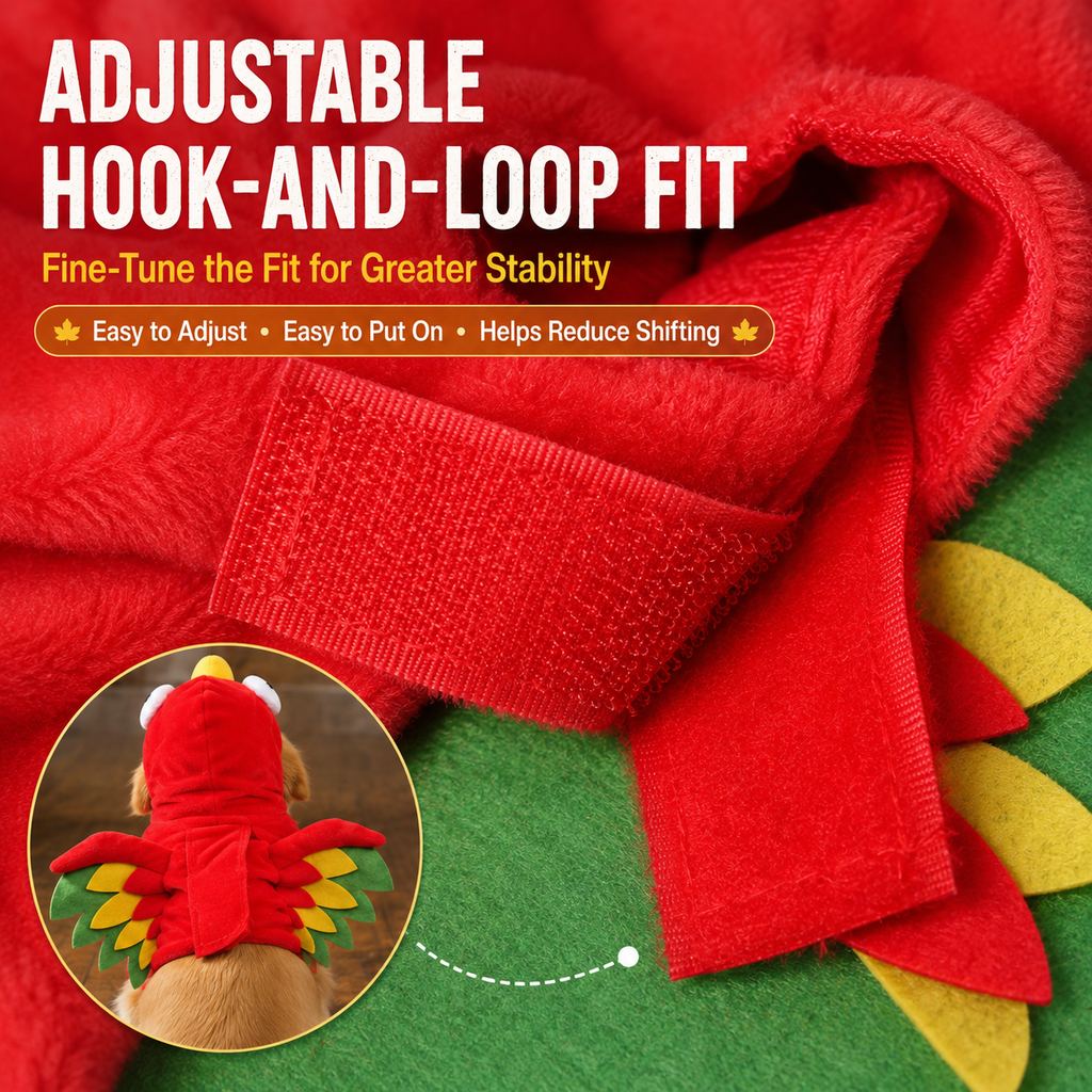 Turkey Pet Costume – One-Piece Hooded Outfit