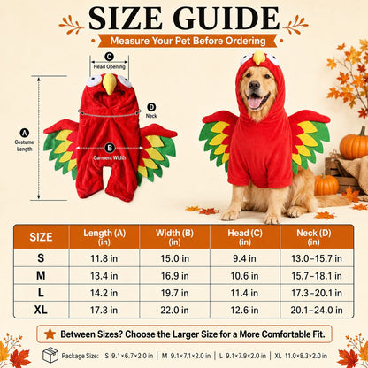 Turkey Pet Costume – One-Piece Hooded Outfit