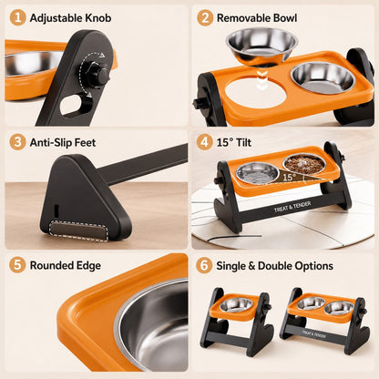 Elevated Tilted Steel Pet Bowls – Easier, Cleaner Meals