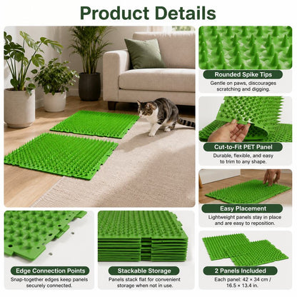 Cut-to-Fit Cat Deterrent Mat 2-Pack – Protects Furniture