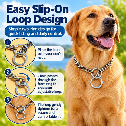 Stainless Steel Slip Chain Dog Collar – Smooth Training