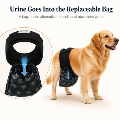 Male Dog Urine Wrap with 50 Bags – Stops Indoor Marking