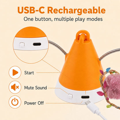 360° Magnetic Rotating Cat Teaser – Hands-Free Play