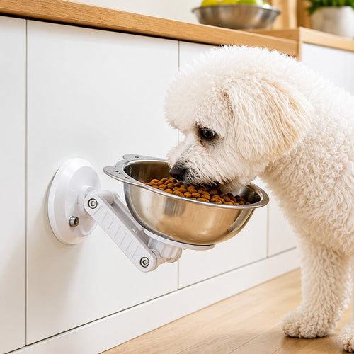 No-Drill Wall-Mounted Pet Bowl – Cleaner Floors