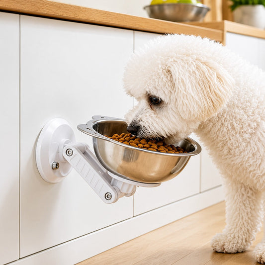 No-Drill Wall-Mounted Pet Bowl – Cleaner Floors