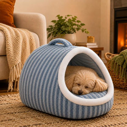 Warm Cave Dog Bed – Cozy Enclosed Winter Sleep