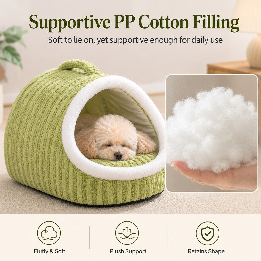 Warm Cave Dog Bed – Cozy Enclosed Winter Sleep