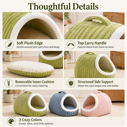 Warm Cave Dog Bed – Cozy Enclosed Winter Sleep