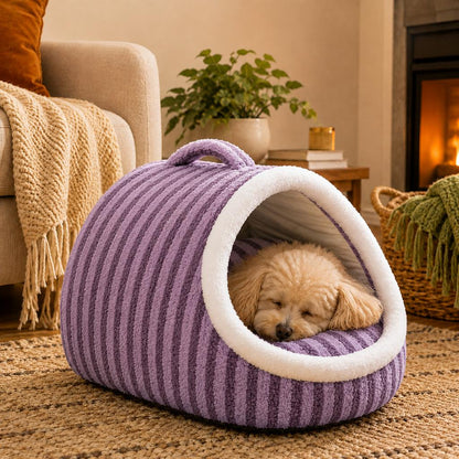 Warm Cave Dog Bed – Cozy Enclosed Winter Sleep