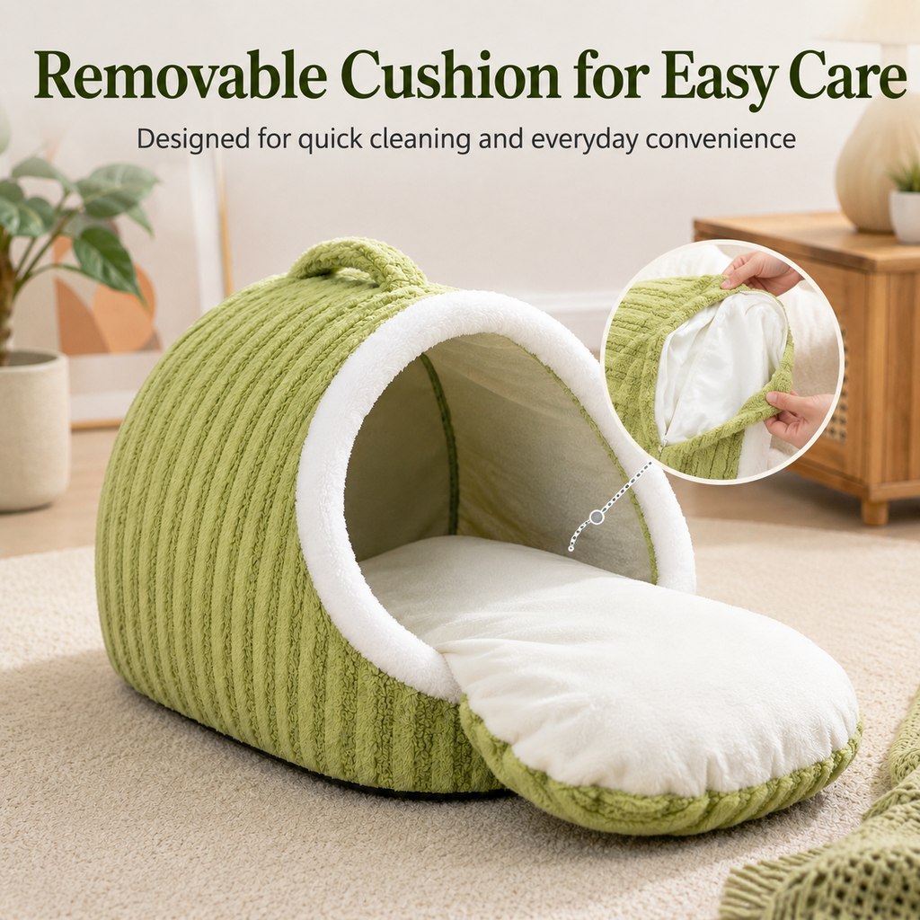Warm Cave Dog Bed – Cozy Enclosed Winter Sleep