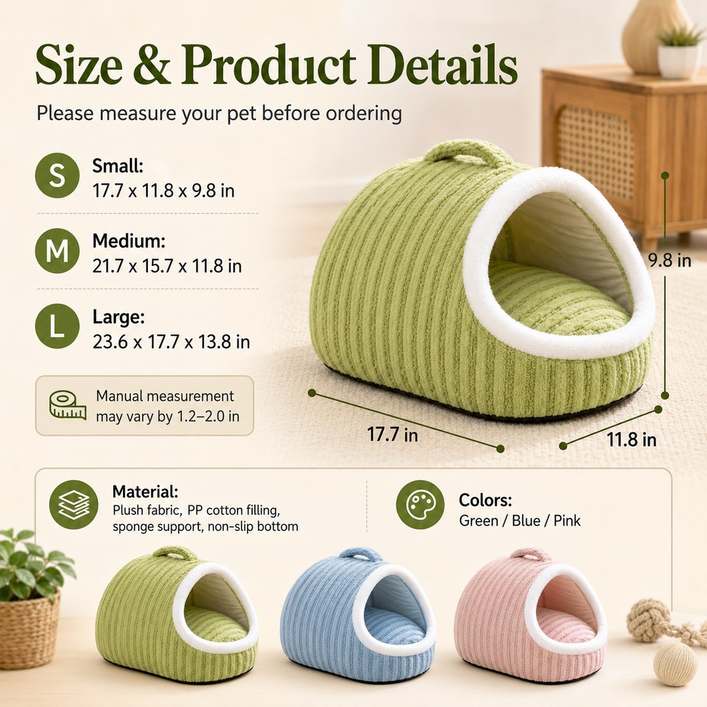 Warm Cave Dog Bed – Cozy Enclosed Winter Sleep