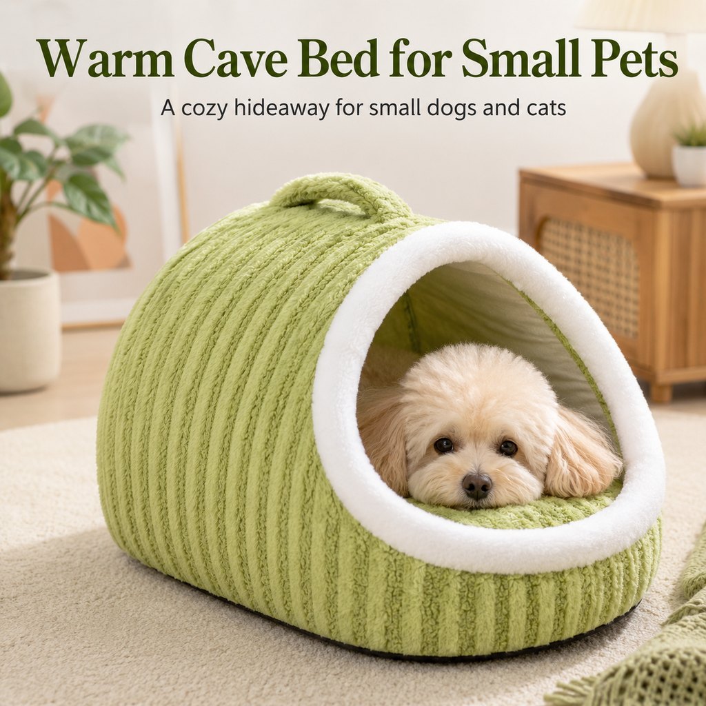Warm Cave Dog Bed – Cozy Enclosed Winter Sleep