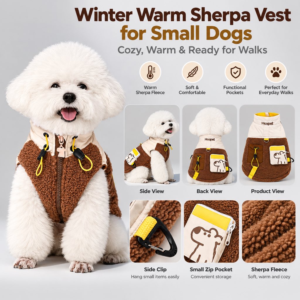 Sherpa Dog Vest – Warm with Leash D-Ring