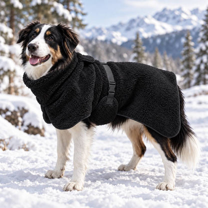 Sherpa Fleece Dog Winter Coat – Warm & Adjustable