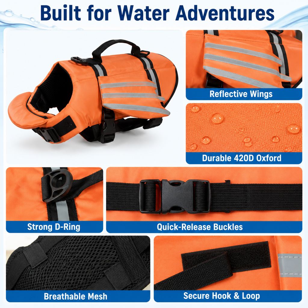 Frenchie Dog Life Jacket – Chin Float for Safe Swims