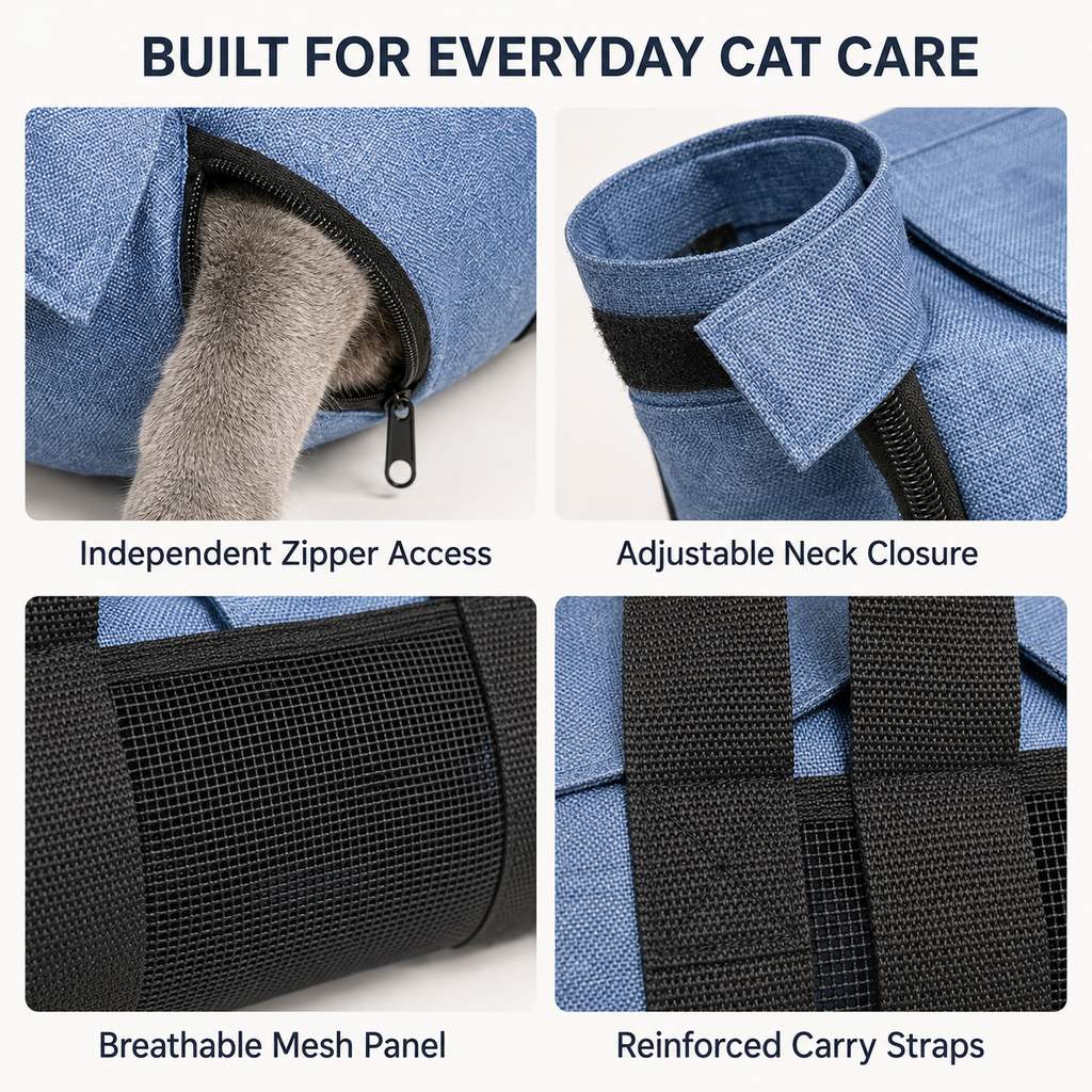 Cat Grooming Restraint Bag – Easy Nail & Ear Care