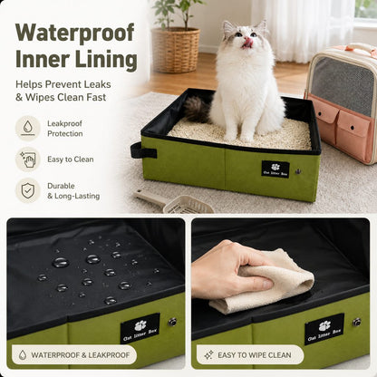 Foldable Travel Cat Litter Box – Leak-Proof
