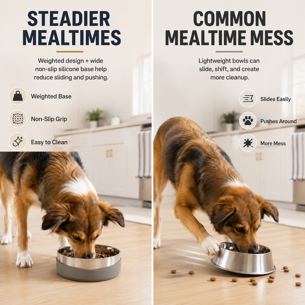Weighted Non-Slip Pet Bowl – No Sliding or Mess