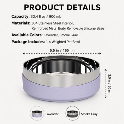 Weighted Non-Slip Pet Bowl – No Sliding or Mess