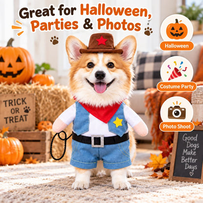 Cowboy Dog Costume – Sheriff Hat, Bandana & Arms