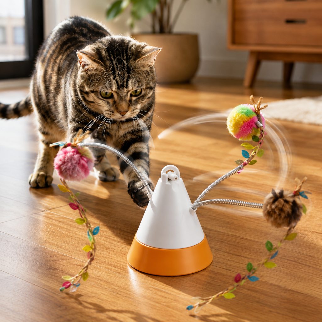 360° Magnetic Rotating Cat Teaser – Hands-Free Play