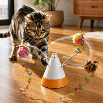 360° Magnetic Rotating Cat Teaser – Hands-Free Play