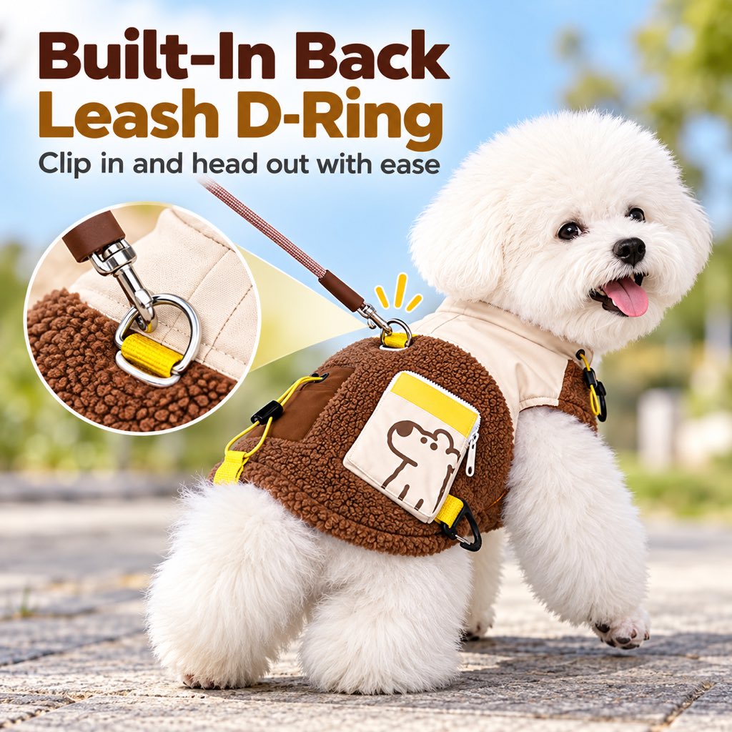 Sherpa Dog Vest – Warm with Leash D-Ring