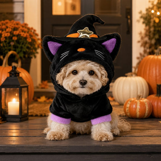 Halloween Pet Costume Hoodie – One-Piece Spooky Look