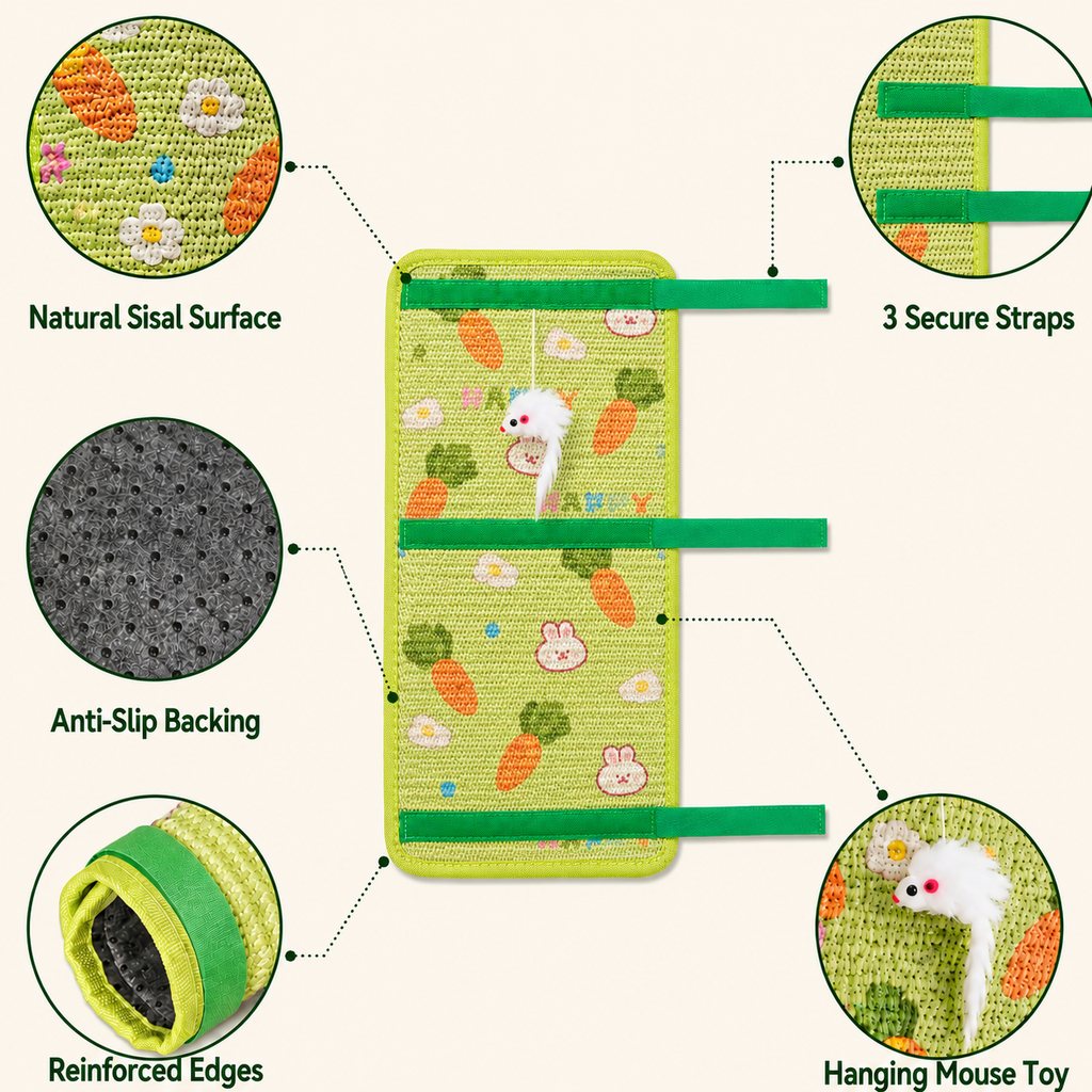 Wrap-Around Sisal Cat Scratcher – Protects Table Legs