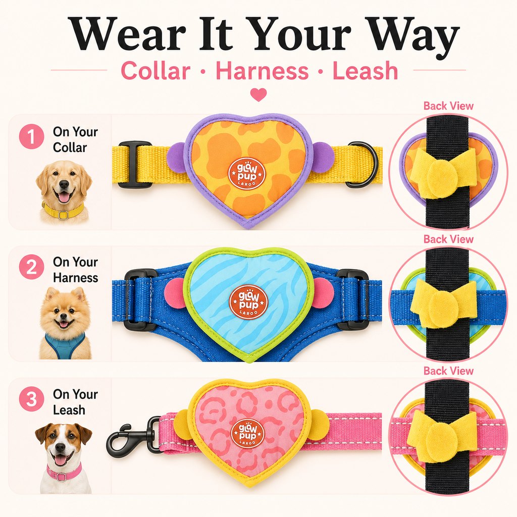 Heart LED Pet Safety Light – Visible on Night Walks