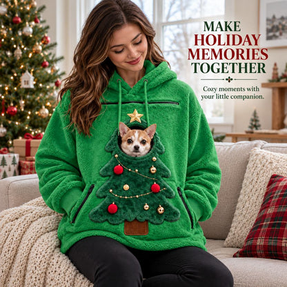Christmas Pet Pouch Hoodie – Cozy Hands-Free Cuddles