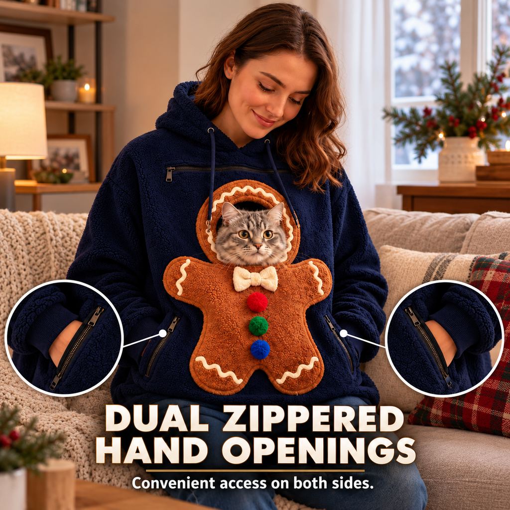 Christmas Pet Pouch Hoodie – Cozy Hands-Free Cuddles