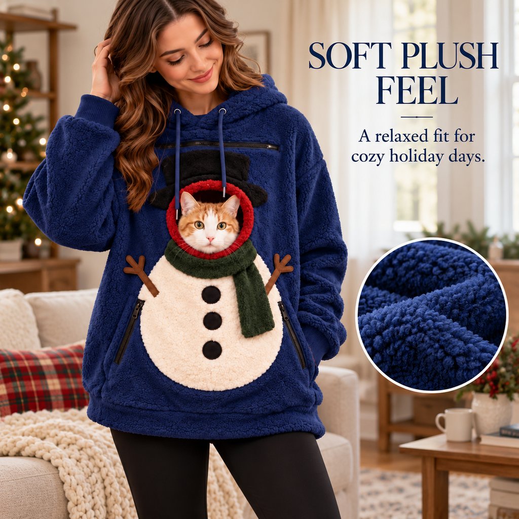 Christmas Pet Pouch Hoodie – Cozy Hands-Free Cuddles
