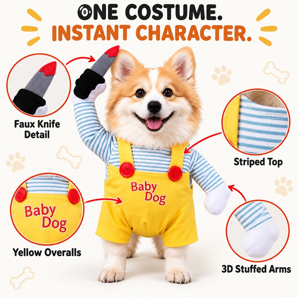 Horror Doll Dog Costume – Instant Spooky Look