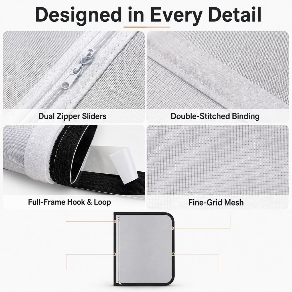 Zippered Mesh Pet Door Barrier – Keep Cats in Rooms