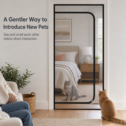 Zippered Mesh Pet Door Barrier – Keep Cats in Rooms