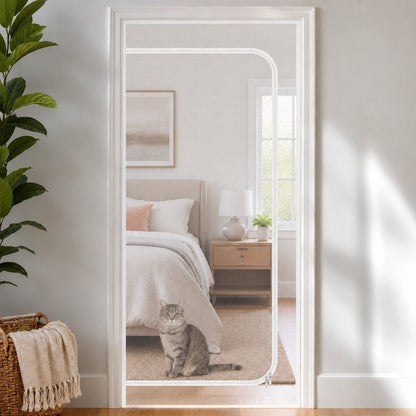 Zippered Mesh Pet Door Barrier – Keep Cats in Rooms